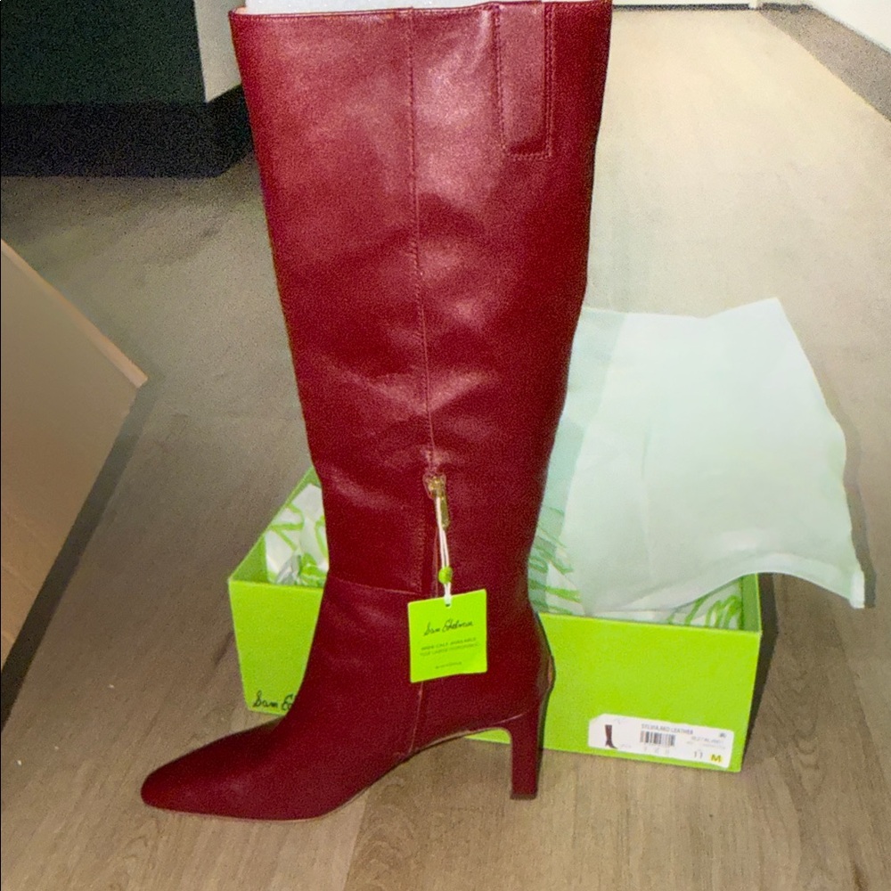 Sam Edelman Sylvia Knee High Boot red leather - Picture 11 of 16